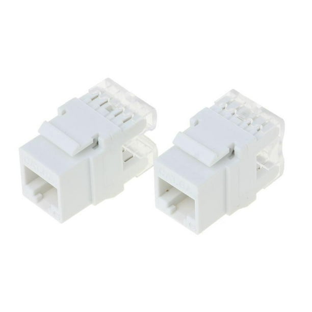 2Pc CAT6A UTP Network Module RJ45 Keystone Connector Cable Adapters Jack